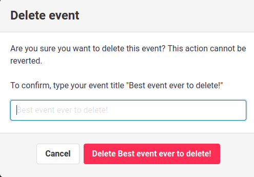 delete event popup
